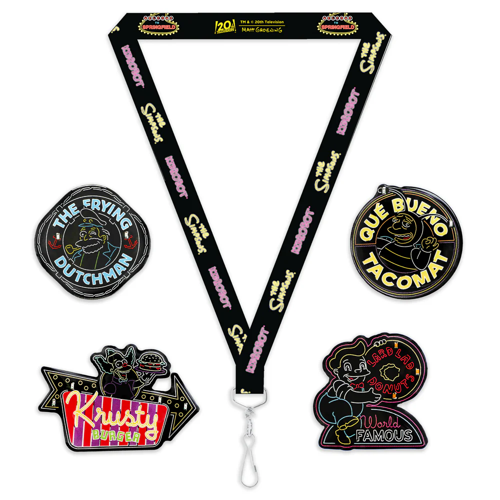 SDCC 2024: The Simpsons Neon Signs Light-Up Pins & Lanyard Set (Limited Edition of 1000) - Image 2