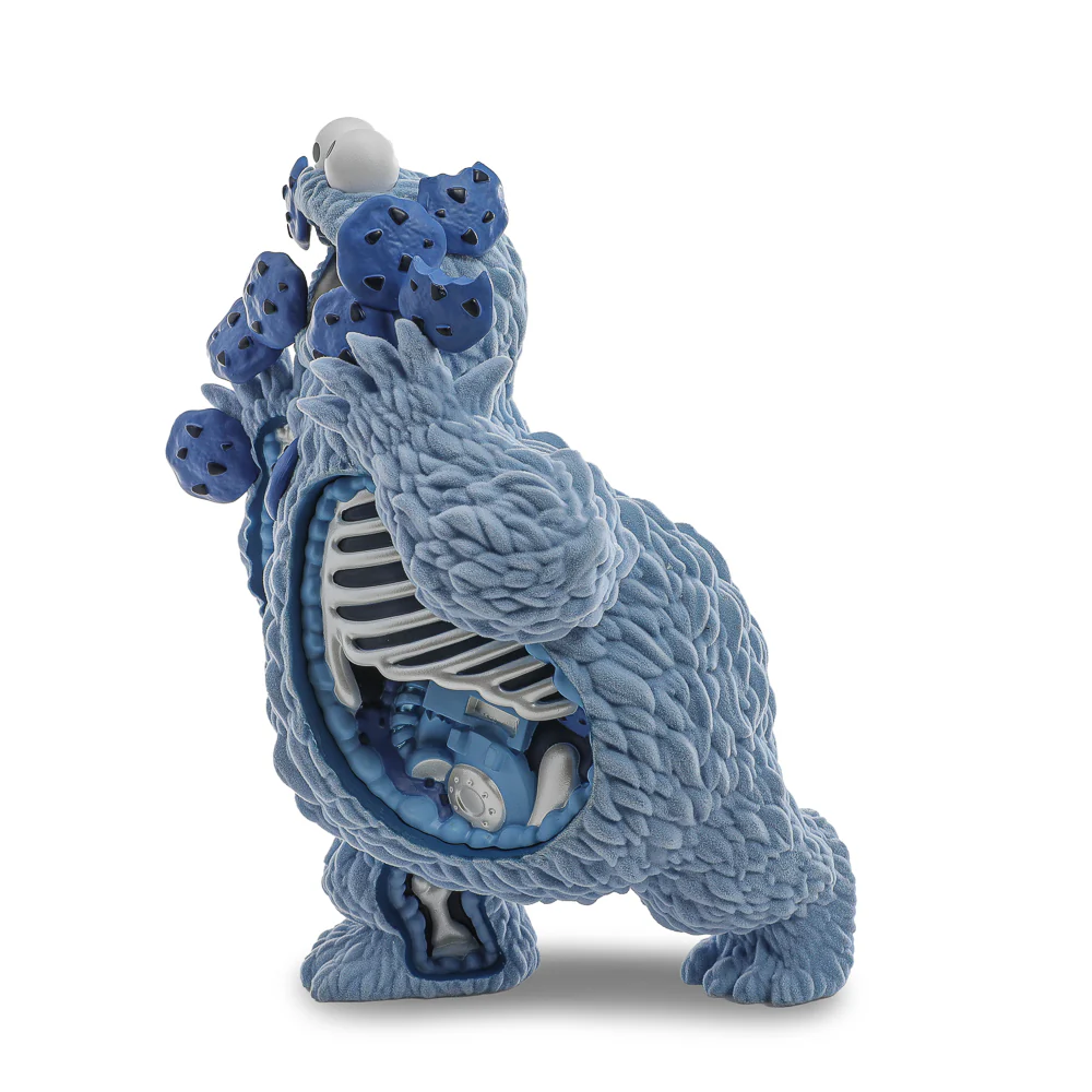 2025 CON EXCLUSIVE: Sesame Street - Kaiju Anatomy Cookie Monster 8" Flocked Vinyl Art Figure - Blue Pearl Edition (Limited Edition of 200) - Image 3
