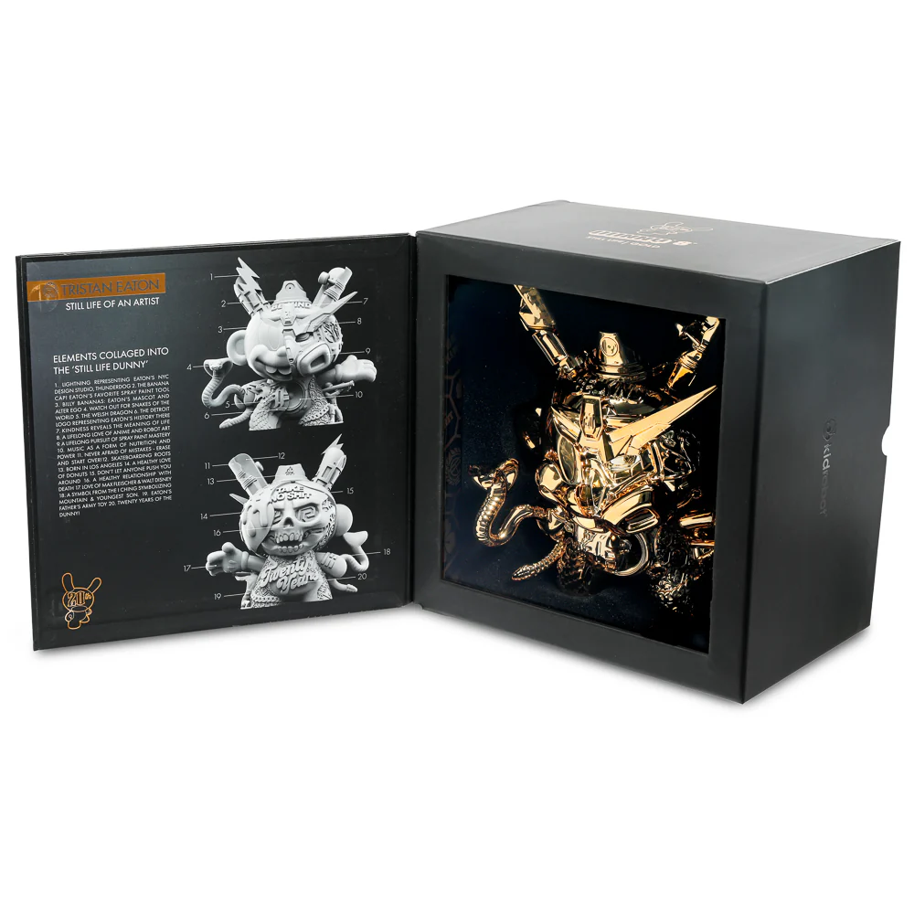 DCON 2024: 20th Anniversary Still Life Dunny 8" Art Figure by Tristan Eaton - Montana Gold Edition (Limited Edition of 300) - Image 2