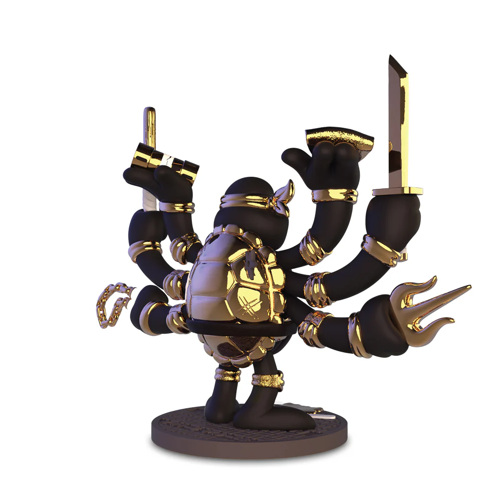 Teenage Mutant Ninja Turtles TMNT GURU Resin Art Figure by CHOGRIN - Black & Gold Edition - Image 5