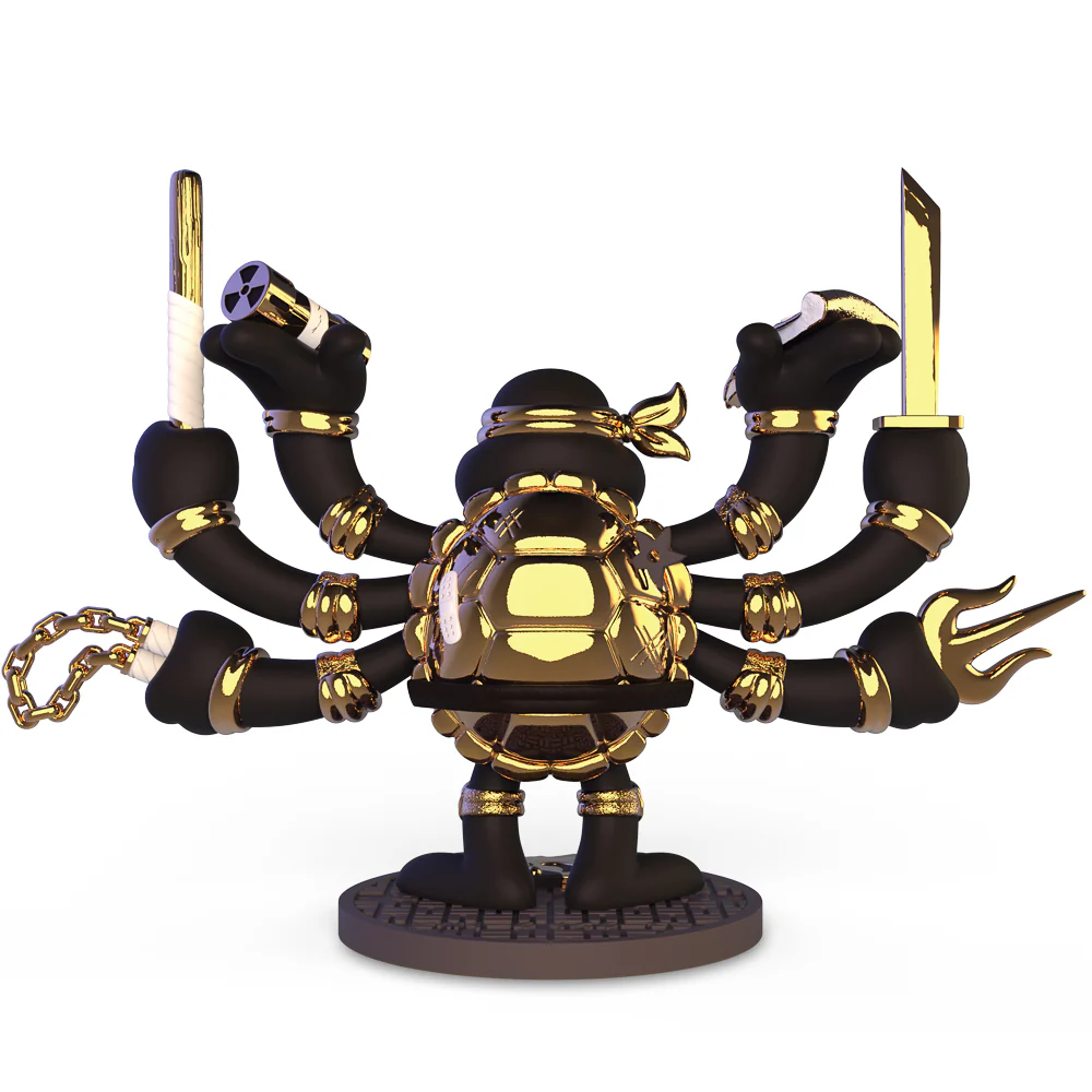 Teenage Mutant Ninja Turtles TMNT GURU Resin Art Figure by CHOGRIN - Black & Gold Edition - Image 6