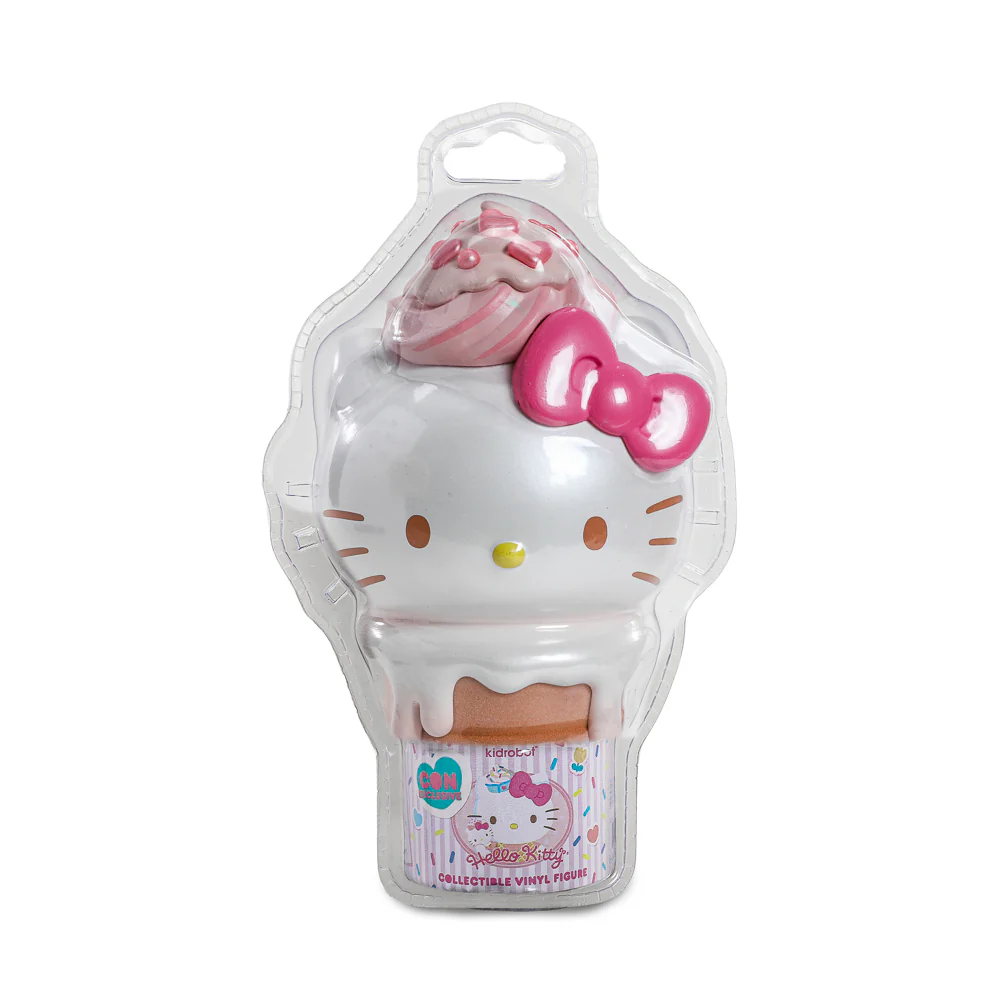 2025 CON EXCLUSIVE: Hello Kitty® Ice Cream Cone 6” Vinyl Art Figure – Pearlescent Vanilla with Strawberry Edition (Limited Edition of 500) - Image 8