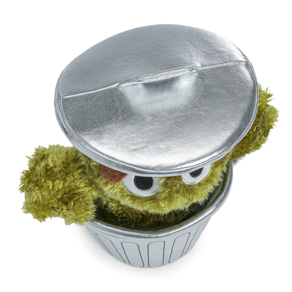 Sesame Street Oscar the Grouch in Trash Can Plush - Image 7