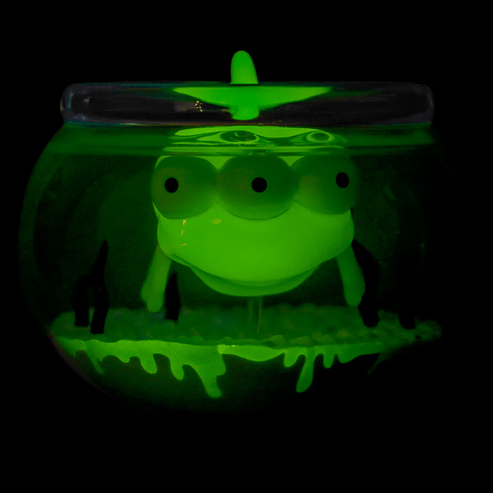 The Simpsons - Blinky in Fish Bowl 5.5” Glow-in-the-Dark Vinyl Art Figure (Radioactive Edition) - Kidrobot.com Exclusive - SOLD OUT! - Image 3