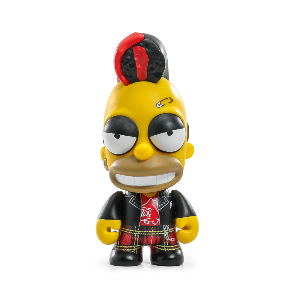 The Simpsons - Donut Riot Punk Homer 3" Vinyl Mini Figure - Crimson Glaze Edition - Kidrobot.com Exclusive (Limited Edition of 500) - Image 3